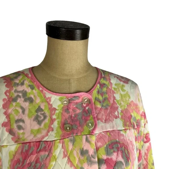 Vintage women’s quilted paisley button up acetate jacket SZ‎ S - Picture 3 of 10